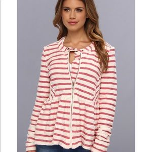 Pink and white striped jacket
